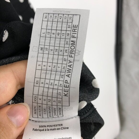 One Teaspoon Women's Black Bonnie Ace Polka Dot Off-the-shoulder Top Size XS - Picture 12 of 16